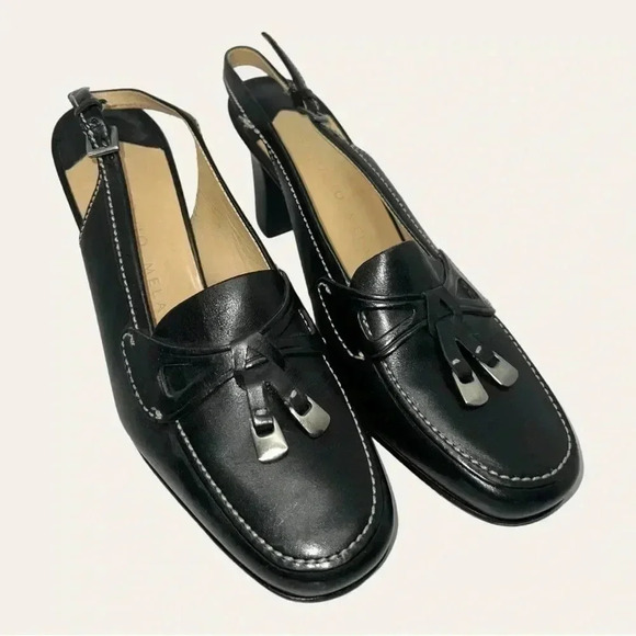 Women’s ANTONIO MELANI HEELS CLOSED TOES TWO TASSELS ON TOP BLACK COLOR‎ SZ 6.5 - Picture 7 of 10